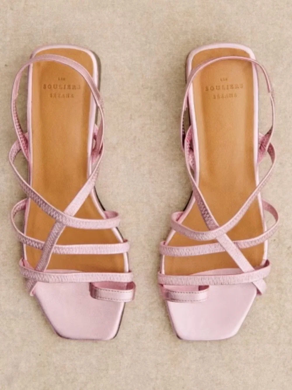 SEZANE HILLARY SANDALS IN METALLIC CANDY PINK